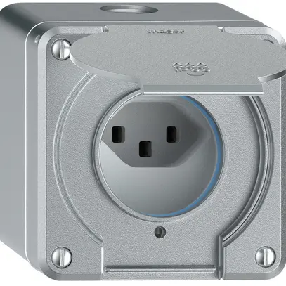 AP-Steckdose robusto 1×Typ 23 beleuchtet IP55 aluminium 
