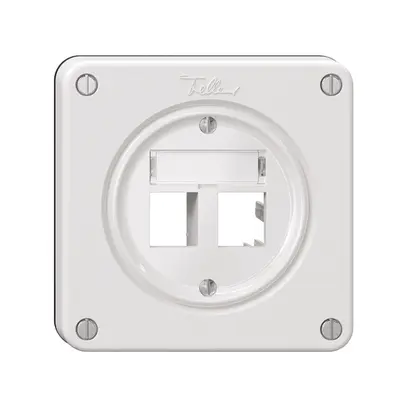 Kit di montaggio Feller freenet, per uscita diritta, doppio, bianco 