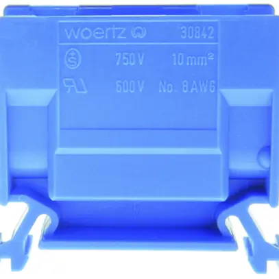 Morsetto di derivazione Woertz 4…10mm² 57A 750V vite 2×1 guida DIN 35mm bl 