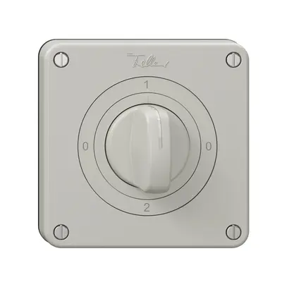 Interrupteur rotatif NEVO N.CO 2/1 L, avec manette, KS, 0-1-0-2, gris clair 