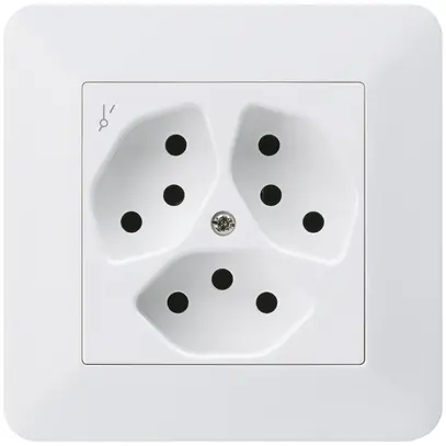 Prise ENC kallysto.trend 3×T13/1 blanc avec sécurité enfants 