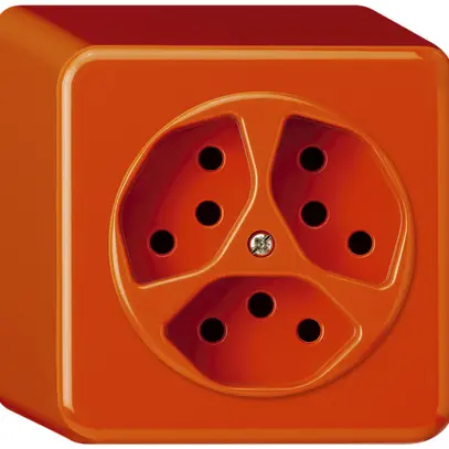 Presa AP basico 3×tipo 13 arancione h=54mm 