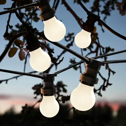 Guirlande M. Schönenberger 230V 10W 10×LED E27 blanc chaud 10m IP44 T13 IP55 