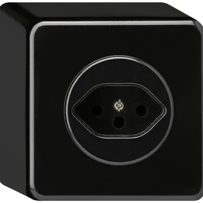 Presa AP basico tipo 13 nero h=54mm 