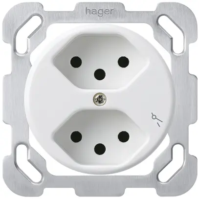 Inserto per presa INC basico 2×tipo 13/1 bianco con protezione bambini 