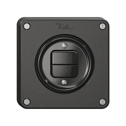 Interruttore per tapparelle NEVO, 1-canale, profondità 18 mm, 87×87 mm, nero 