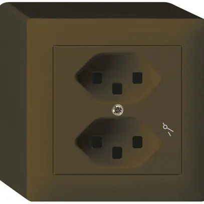 Presa AP Hager kallysto 2×T23 1×S Q marrone 