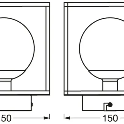 Plafoniera/applique LEDVANCE DECOR SQUARE G9 1×28W IP44 150×150mm nero 