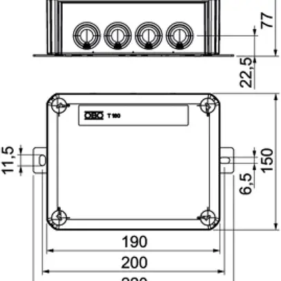 Boîte de dérivation Bettermann E30-E90 borne double 190×150×77mm 5×10mm² or 