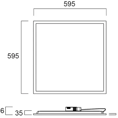 Luminaire panneau LED Sylvania START Panel 36W 4320lm 830…857 DALI 595×595mm bc 