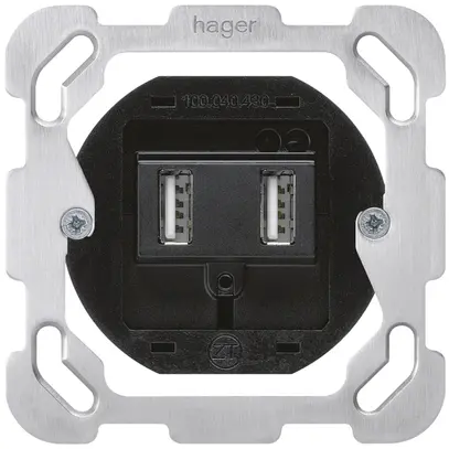 Intérieur pour prise de charge USB Hager montage F 240V 2400mA type A 
