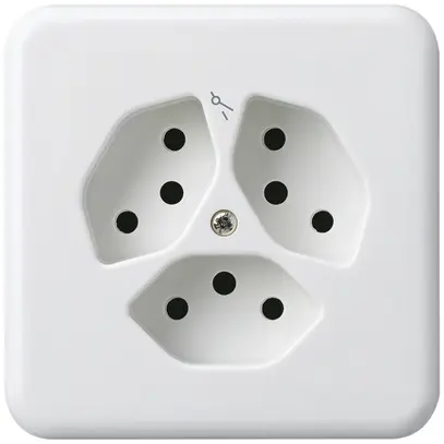 Prise ENC basico 3×type 13/1 blanc avec sécurité enfants pour BOMI 