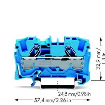 Borne de passage WAGO TopJob-S 6mm² 2L bleu série 2006 