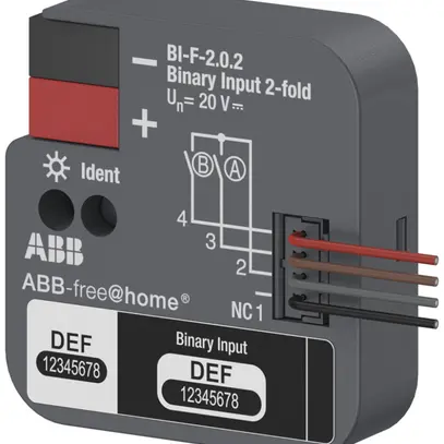 Entrée binaire INC ABB-free@home BI-M-4.230.1.1 4-canaux vérification du contact 