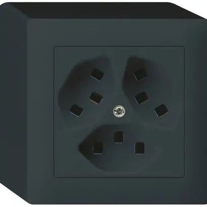 Presa AP Hager kallysto 3×T23 Q nero 