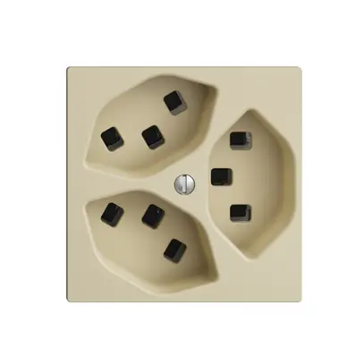 Prise 3×T23 EDIZIOdue vanille, 16A, avec bornes enf. 