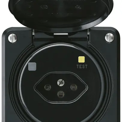 Prise FI robusto A T13 30mA noir, avec shutter 