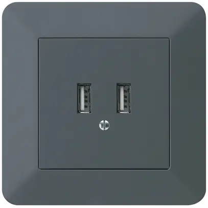 Presa di carica USB INC Hager kallysto.trend 240V 2400mA antracite 