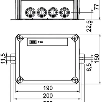 Scatola di derivazione Bettermann E30-E90 190×150×77mm 5x10mm² ar 