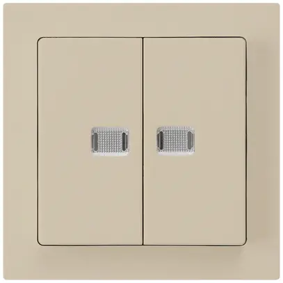 Interrupteur poussoir lumineux ENC kallysto 1/3+3/1L avec 2 lentilles beige 