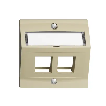 Montageset EDIZIOdue F, mit Schrägauslasshaube, für 2×Keystone, vanille 