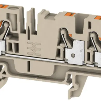 Borne de passage Weidmüller A3C PUSH IN 4mm² 3 connex.TS35 beige 