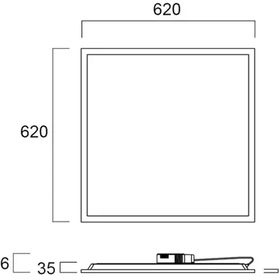 Lampada pannello LED Sylvania START Panel 36W 4320lm 830…857 DALI 620×620mm bc 