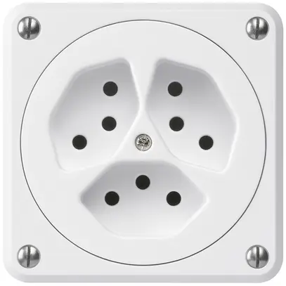 Presa INC robusto 3×tipo 13 bianco senza copercchio per combinazione 