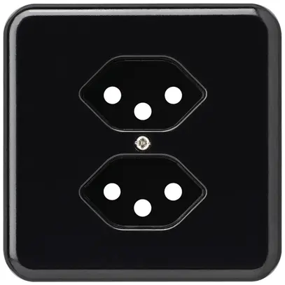 Plaque de recouvrement 2×type 13 basico noir avec sécurité enfants 