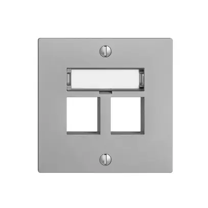 Montageset EDIZIOdue F, Geradeauslass, für 2×Keystone, silver 