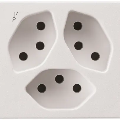 Presa FLF Hager 3×tipo 13 1×S D bianco 