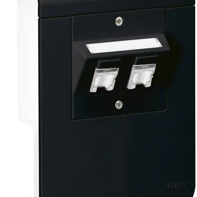 Supporto d'apparecchio Hager per SL20115 nero, 2×cat.6 