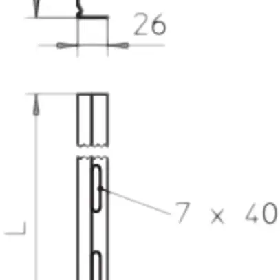 Cloison de séparation Bettermann TSG 45×3000mm 