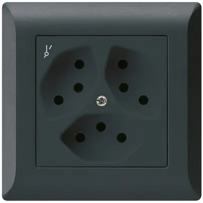 Prise ENC kallysto.line 3×T13/1 noir avec sécurité enfants 