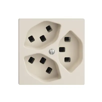 Presa EDIZIOdue 3×T23 crema, 16A, con morsetti innest. 