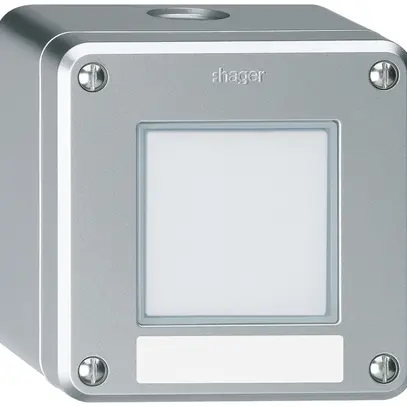 Poussoir de sonnerie AP Hager robusto IP55 avec plaquette aluminium 