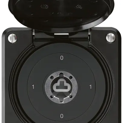 Interruttore a chiave INC robusto IP55 con copertura senza cilindro S0/2P nero 