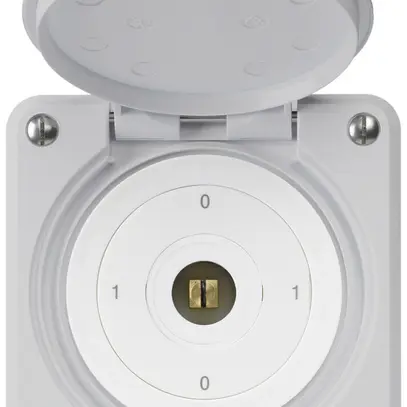 Interruttore a chiave quadrata INC robusto IP55 con coperchio S0/1P grigio 