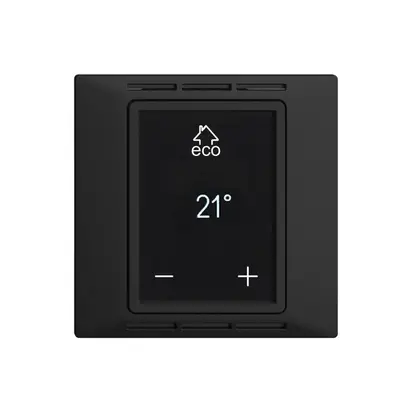 Thermostat d'ambiance EDIZIOdue F noir, avec écran, chauff.sol&conv. 