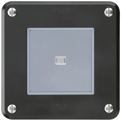 Interruttore INC robusto IP55 schema 6 illuminato nero 