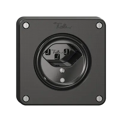 Prise NEVO, 1×T23, a.LED, noir 