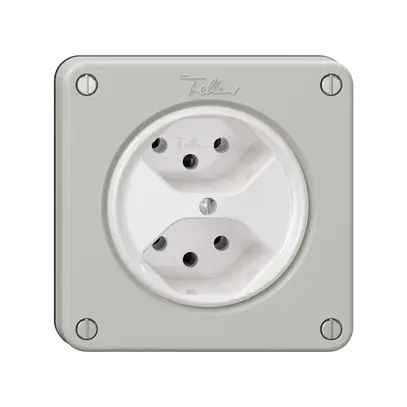 Prise NEVO, 2×T13, gris clair 