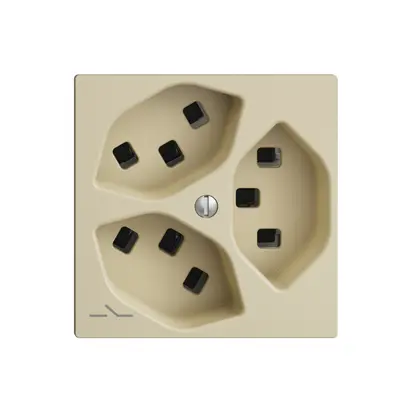 Presa 3×T23 Feller EDIZIOdue F, 1×separato, morsetti a innesto, vanille 