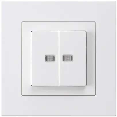 Interruttore pulsante luminoso INC kallysto.pro 1/3+3/1 con 2 lenti bianco 