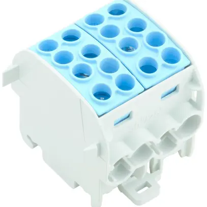 Blocco ripartizione Weidmüller WPD 202 4×35/4×25 2L connessione a vite TS35 blu 
