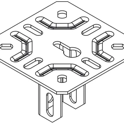 Plaque de tête articulée Lanz 150×150mm zing. 