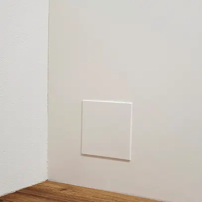 Couvercle broche HSB Slim avec vis centrale, 130×130mm, blanc sans halogène 