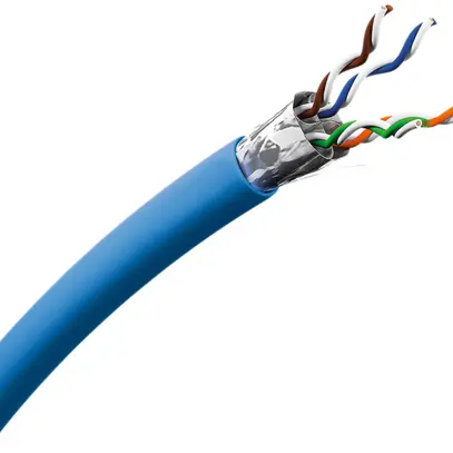 Câble informatique EASYNET blindé F/FTP cat.6A l=500m, bleu 