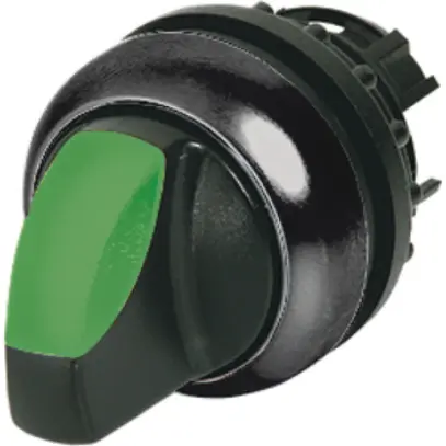 Manette rotative lum.ETN RMQ 3 pos. à rappel noir/vert, an.no 
