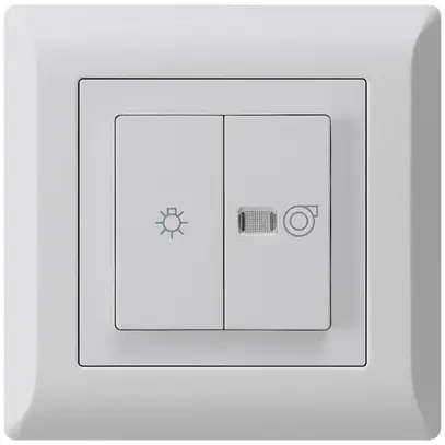 Interrupteur lumineux ENC kallysto.line gris clair 1/1L symbole lumineux+ventil. 
